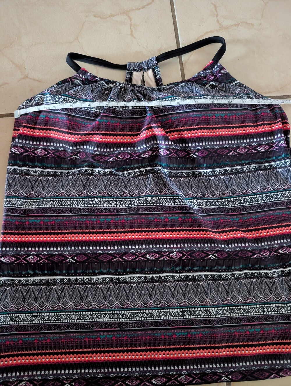 NWT Kona Sol Striped Tribal Print Tankini - Picture 5 of 6